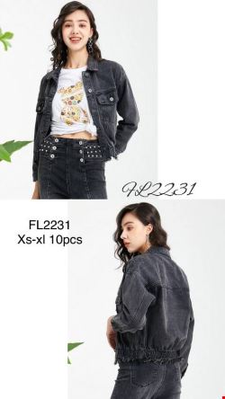Kurtka jeansowa damskie FL2231 1 kolor XS-XL