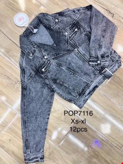 Kurtka jeansowa damskie POP7116 1 kolor XS-XL
