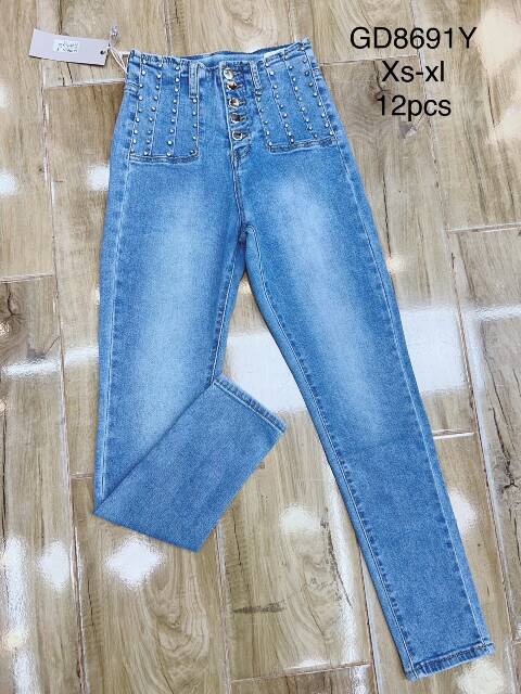 Jeansy damskie GD8691Y 1 kolor XS-XL