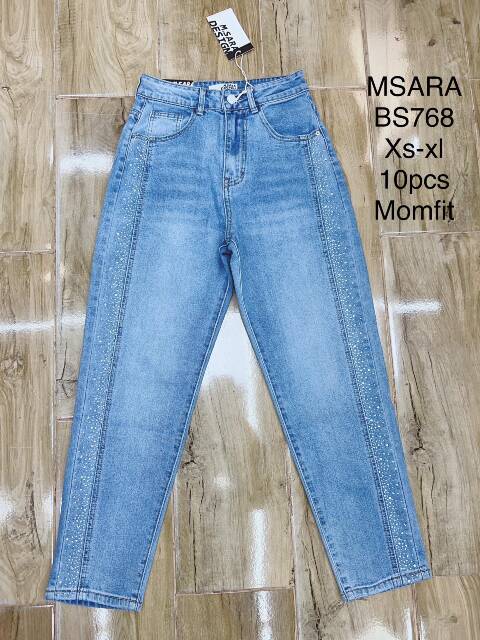 Jeansy damskie BS768 1 kolor XS-XL