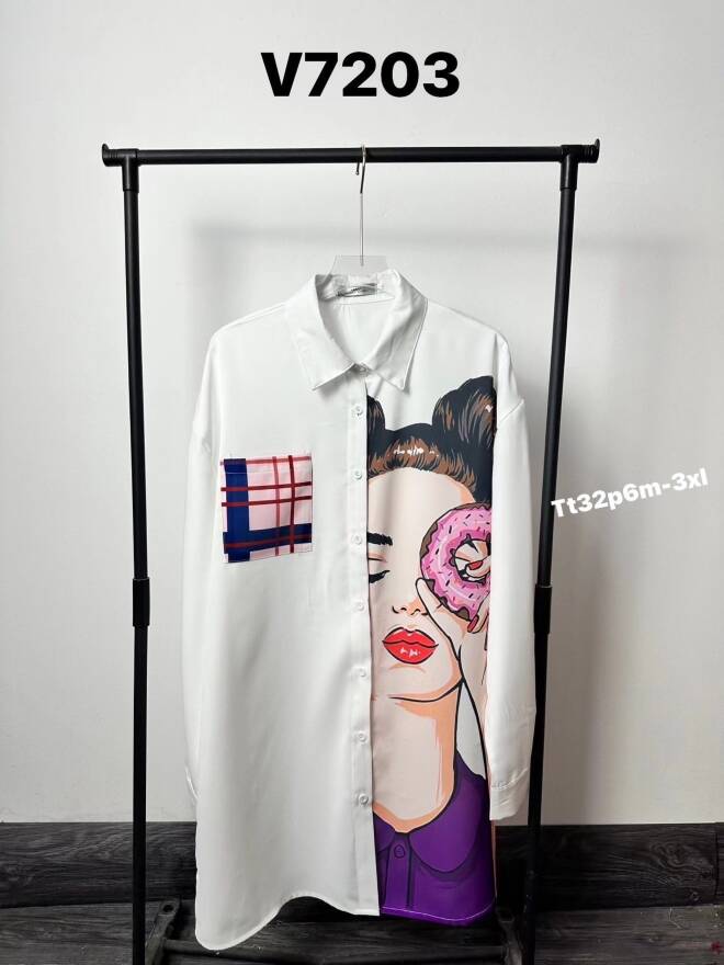 Koszula damskie V7203 1 kolor  M-3XL (Towar China)