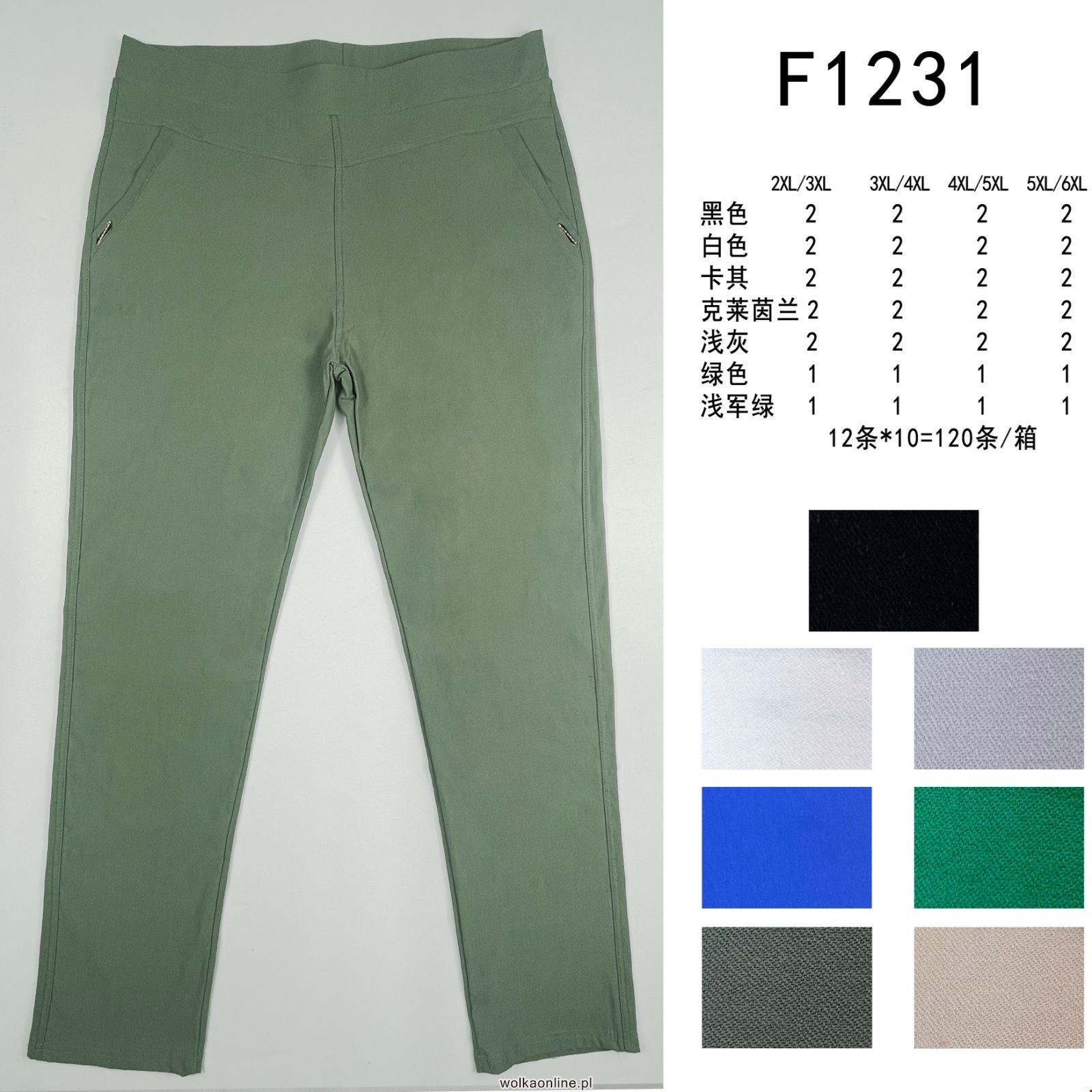 Spodnie damskie F1231 Mix KOLOR  2XL-6XL( Towar China)