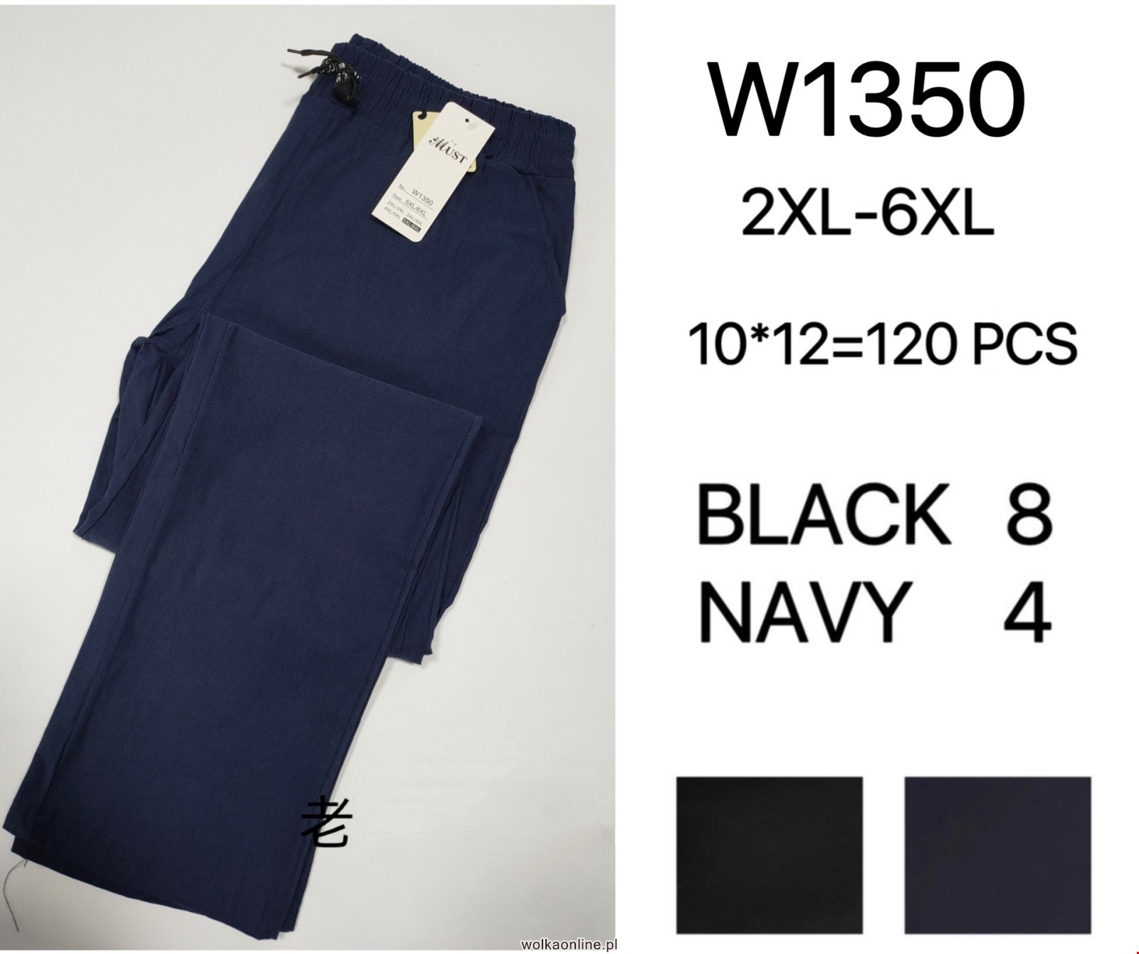 Spodnie damskie W1350 Mix KOLOR  2XL-6XL( Towar China)