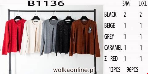 Sweter damskie B1136 Mix kolor S/M-L/XL