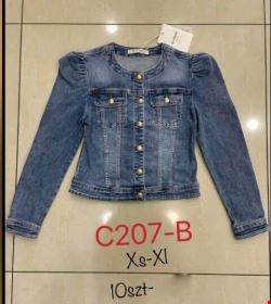 Kurtka jeansowa damskie C207-B 1 kolor XS-XL