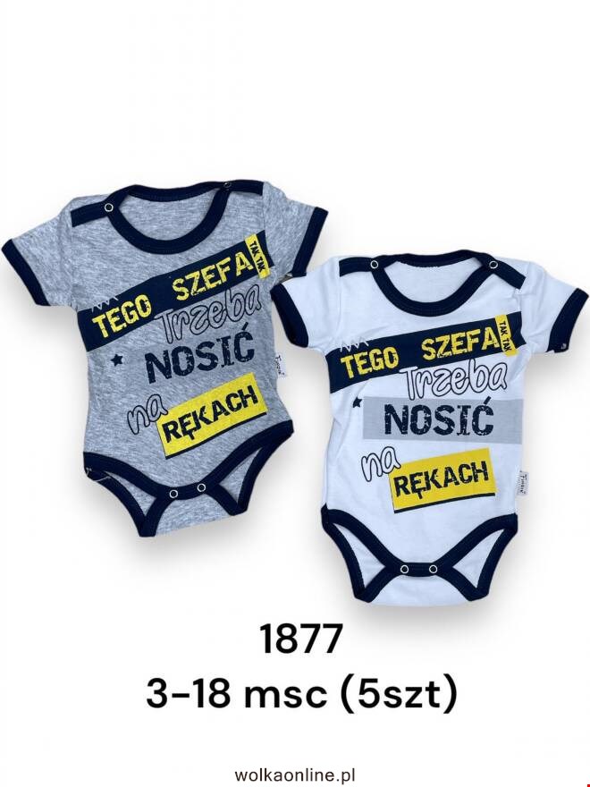 Body niemowlęce 1877 1 kolor  3-18m (TOWAR Tureckie)"