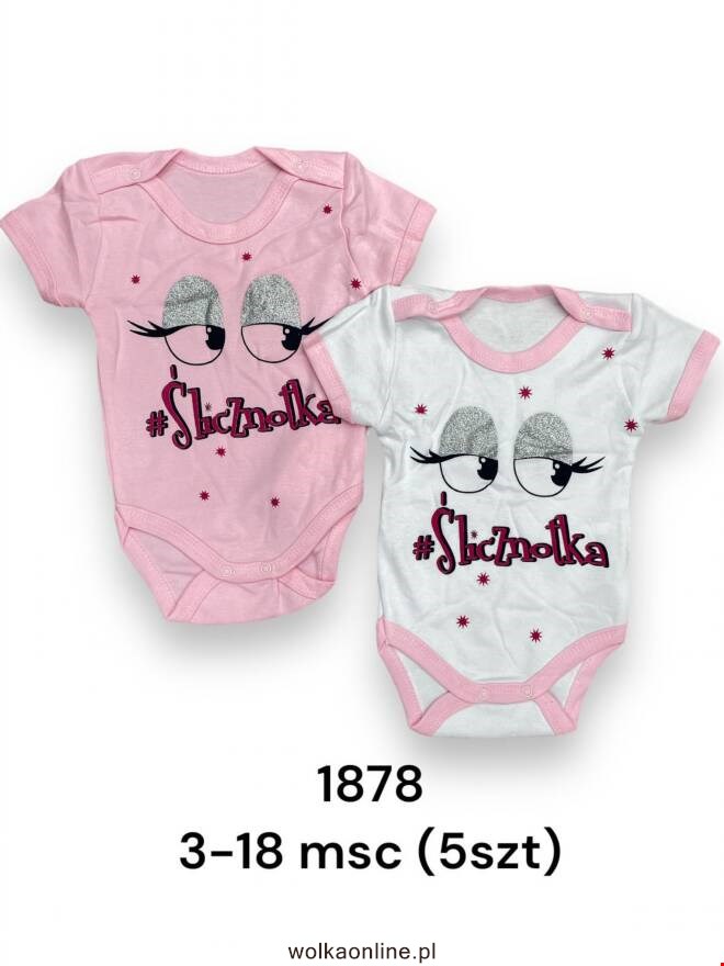 Body niemowlęce 1878 1 kolor  3-18m (TOWAR Tureckie)"