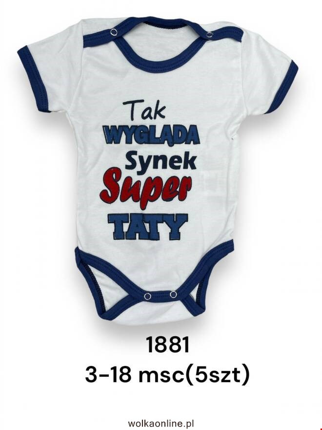  Body niemowlęce 1881 1 kolor  3-18m (TOWAR Tureckie)"