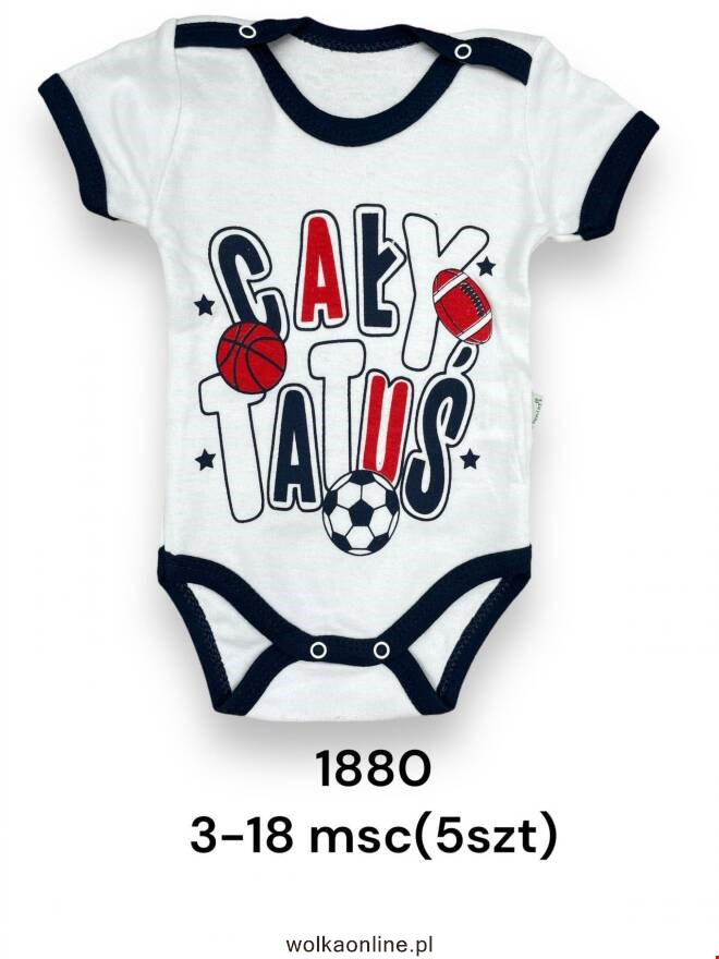 Body niemowlęce 1880 1 kolor  3-18m (TOWAR Tureckie)"