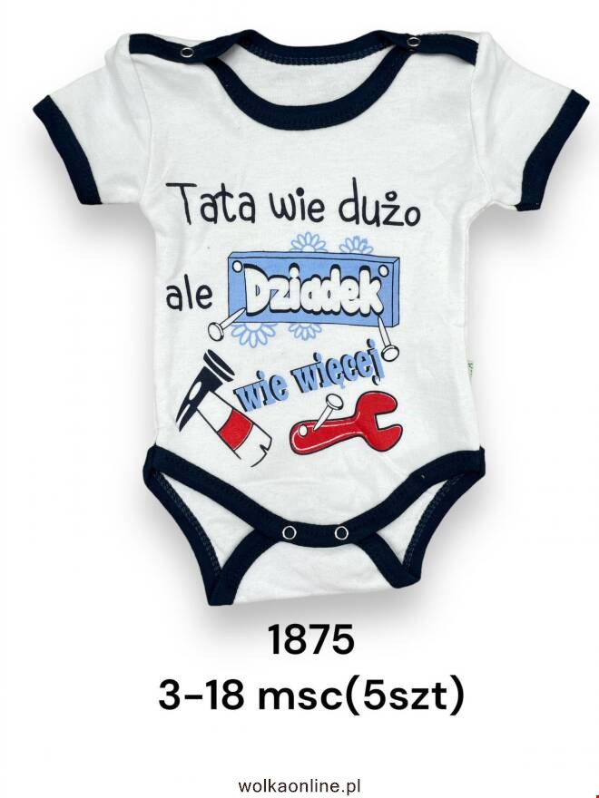 Body niemowlęce 1875 1 kolor  3-18m (TOWAR Tureckie)"