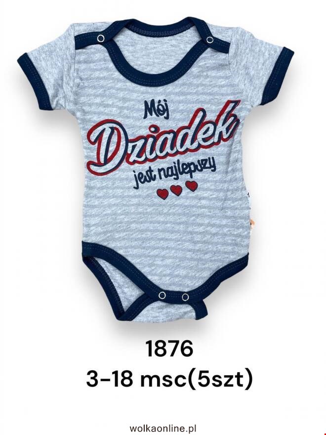 Body niemowlęce 1876 1 kolor  3-18m (TOWAR Tureckie)"