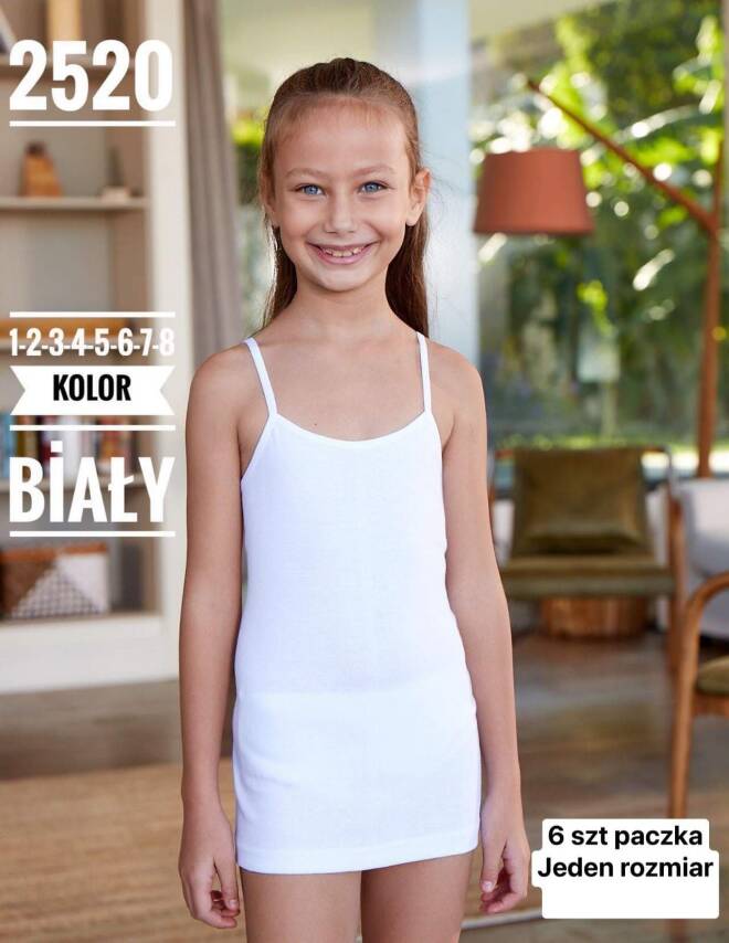 Bluzka dziewczęca 2520 1 kolor  1-8(TOWAR Tureckie) 1