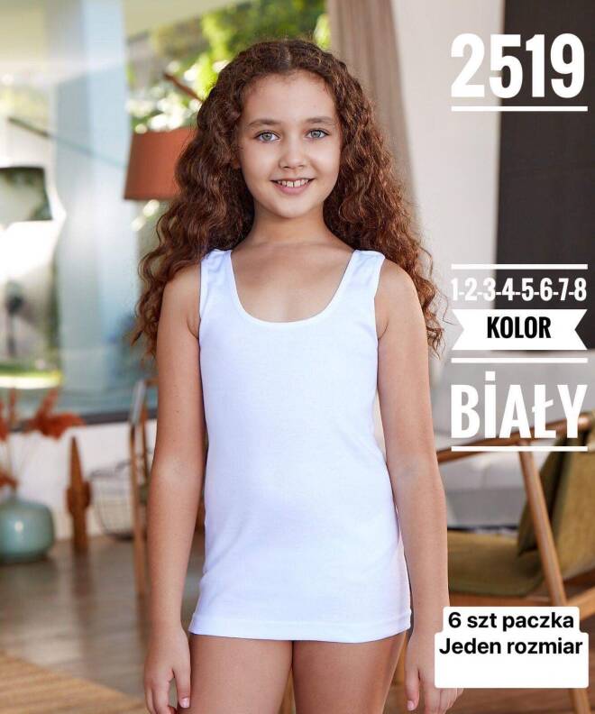 Bluzka dziewczęca 2519 1 kolor  1-8(TOWAR Tureckie) 1