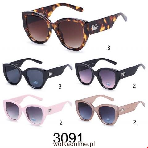 Okulary przeciwsłoneczne damskie 3091 Mix kolor Standard