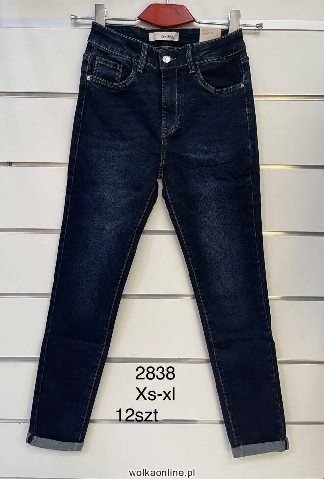 Jeansy damskie 2838 1 kolor  XS-XL