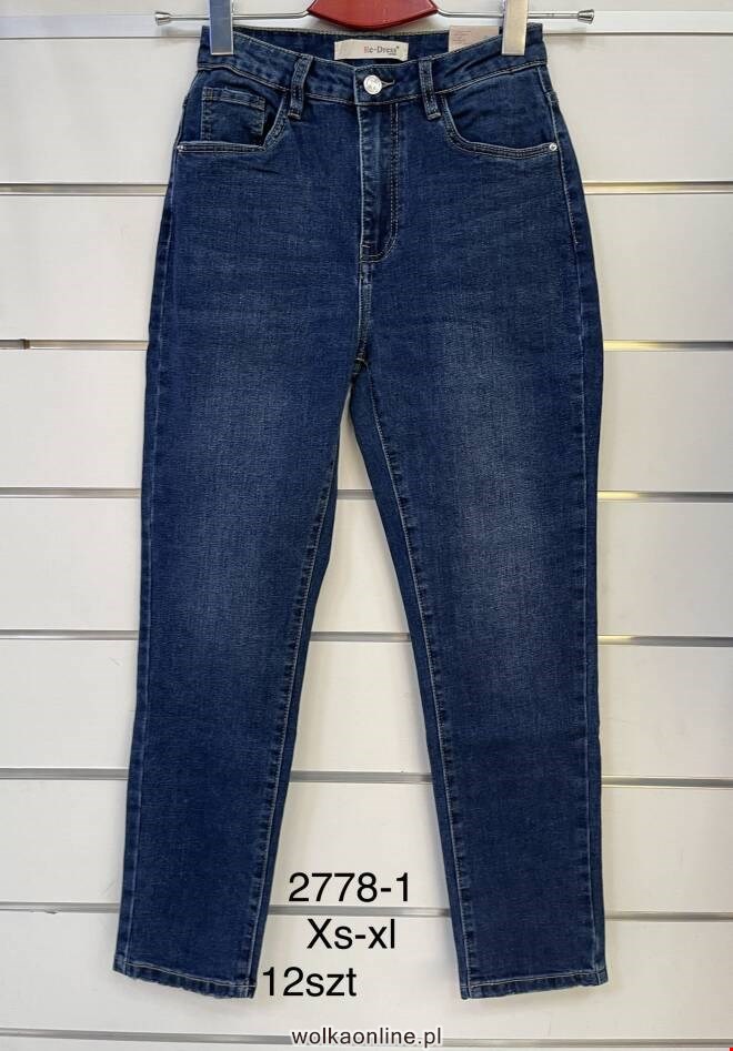 Jeansy damskie 2778-1 1 kolor  XS-XL