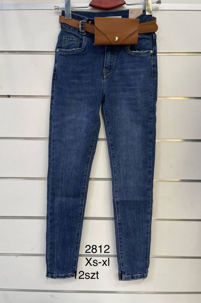 Jeansy damskie 2812 1 kolor  XS-XL