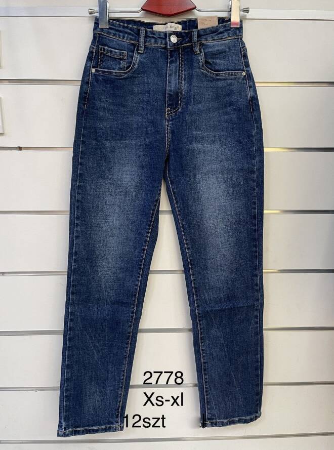 Jeansy damskie 2778 1 kolor  XS-XL