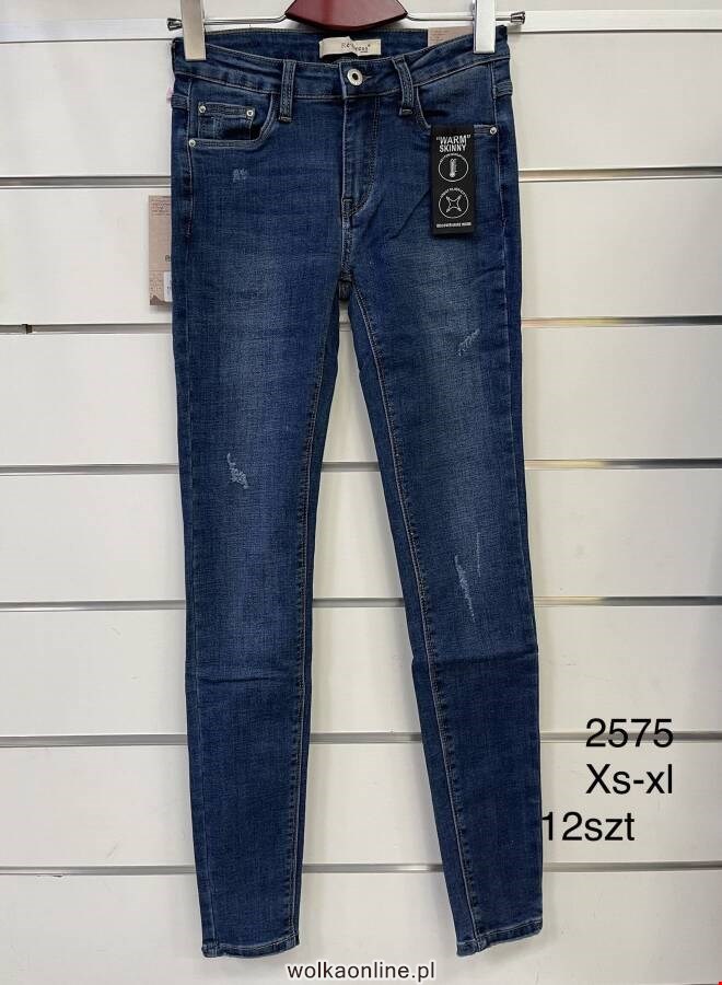 Jeansy damskie 2575 1 kolor  XS-XL