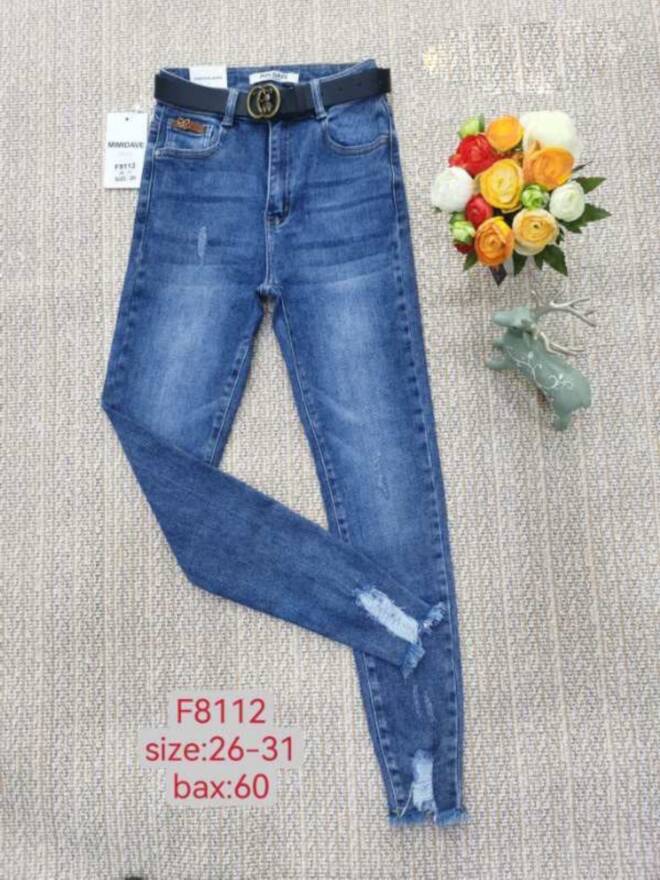 Jeansy damskie F8112 1 kolor  26-31 1