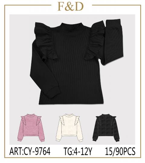 Bluzka dziewczęca CY-9764 Mix kolor 4-12