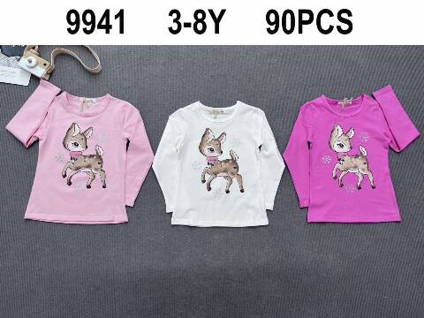 Bluzki dziewczęce 9941 Mix kolor 3-8 1