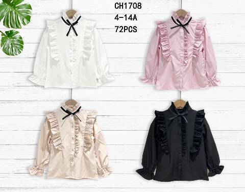 Koszula  dziewczęce CH1708 1 kolor 4-14 1