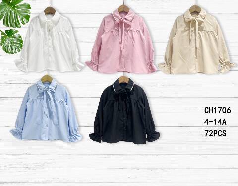 Koszula  dziewczęce CH1706 1 kolor 4-14