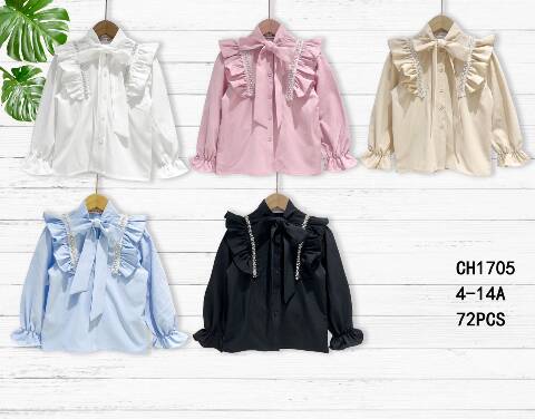 Koszula  dziewczęce CH1705 1 kolor 4-14 1