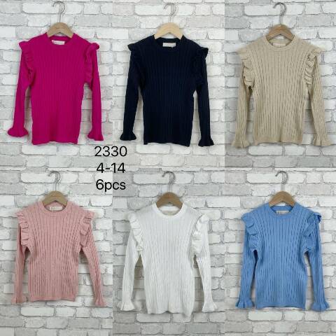 Sweter dziewczęce 2330 1 kolor 4-14 1