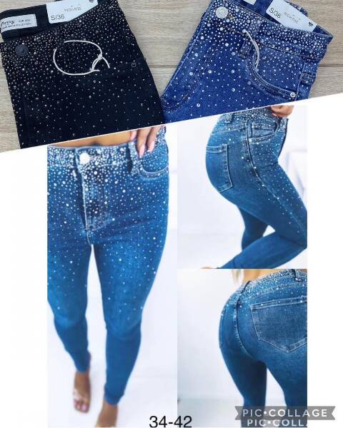 Jeansy damskie 1307 1 kolor XS-XL