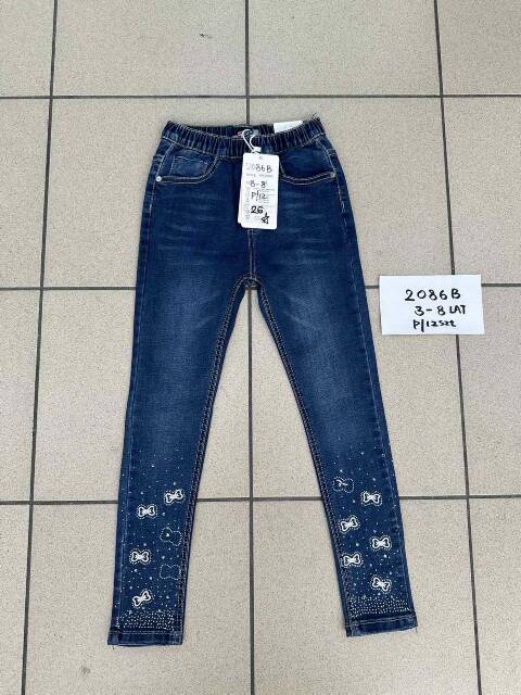 Jeansy dziewczęce 1524 1 kolor 3-8