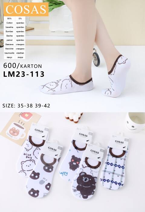 Stopki  damskie LM23-113 Mix kolor 35-42