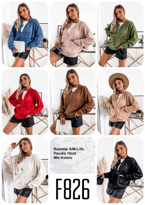 Kardigan damskie F826 Mix kolor S/M-L/XL