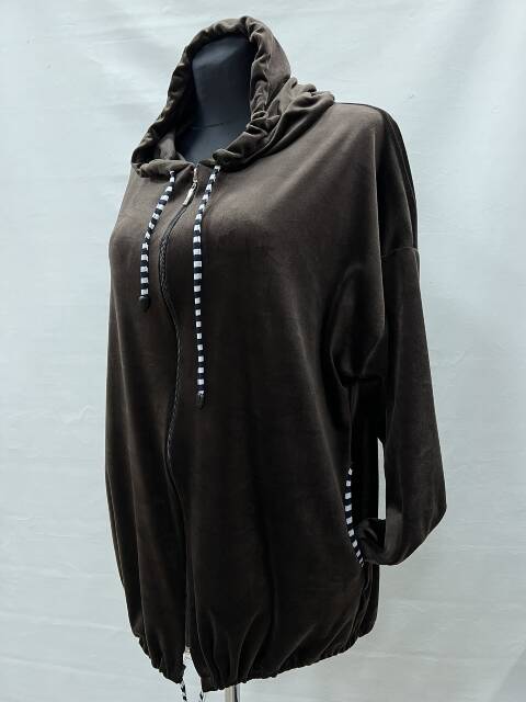 Bluza welurowa damskie 2215 1 kolor L-3XL (Towar Polskie)
