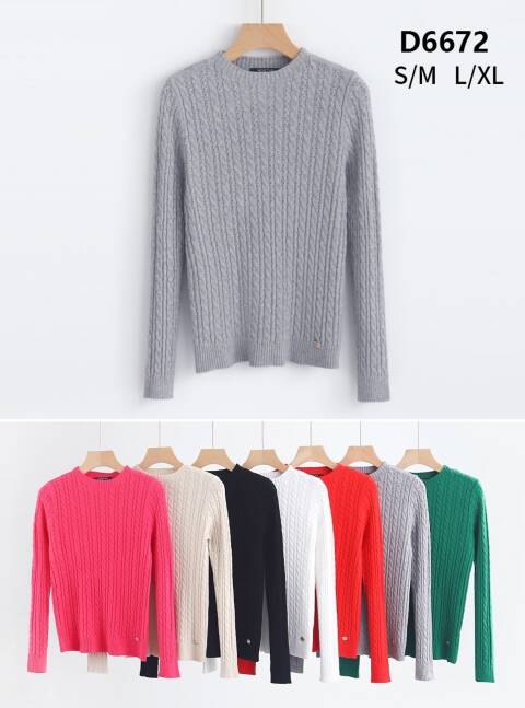 Sweter damskie D6672 Mix kolor S/M-L/XL