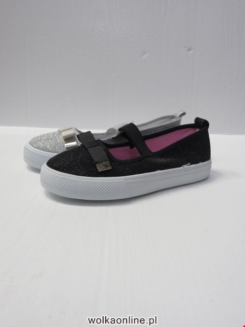 Baleriny Dziecięce A16-2 BLACK/SILVER/PINK 31-36