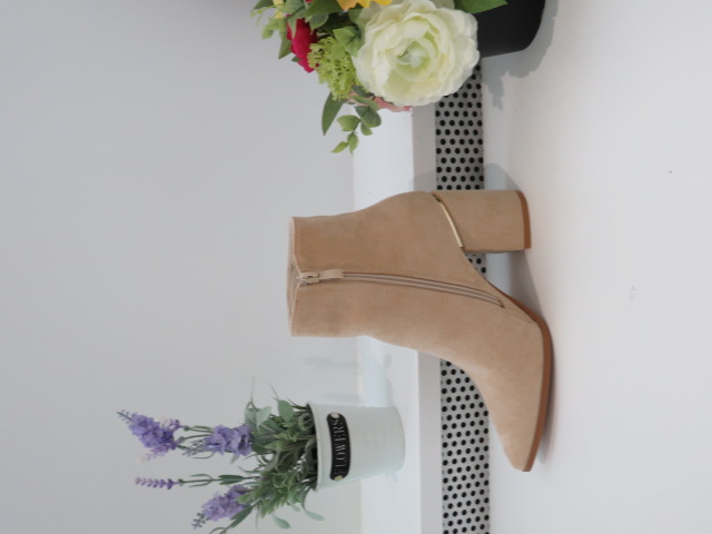 Botki Damskie 1605 BEIGE 36-41 OCIEPLANE 1