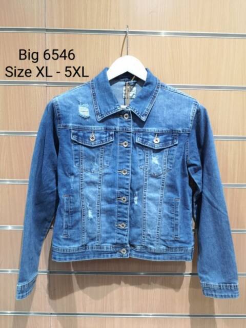 Kurtka jeansow damskie 6546 1 kolor XL-5XL 1