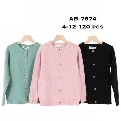 Sweter dziewczęce AZ-7674 Mix kolor 4-12