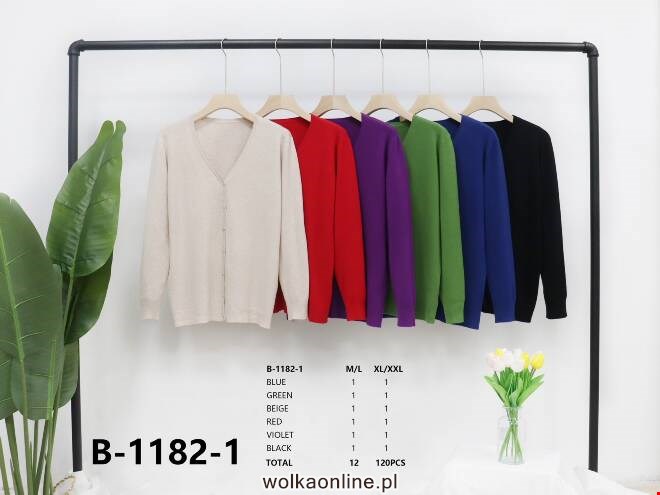 Sweter Damkie B-1182-1 Mix KOLOR  M-2XL (TOWAR CHINA)