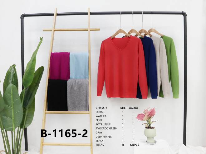 Sweter Damkie B-1165-2 Mix KOLOR  M-2XL (TOWAR CHINA) 1