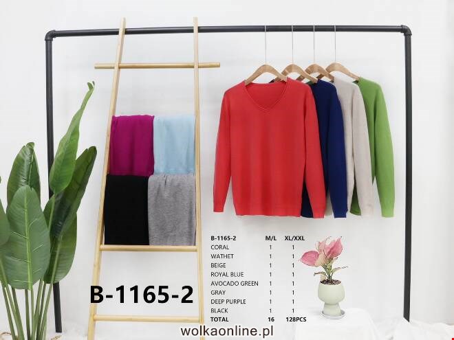 Sweter Damkie B-1165-2 Mix KOLOR  M-2XL (TOWAR CHINA)