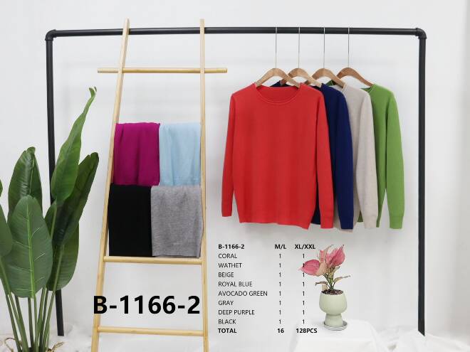 Sweter Damkie B-1166-2 Mix KOLOR  M-2XL (TOWAR CHINA)
