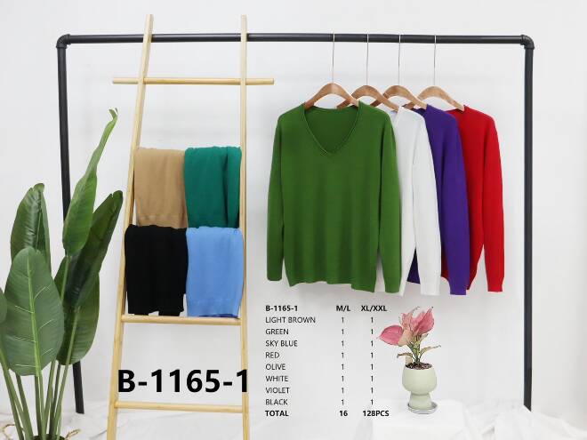 Sweter Damkie B-1165-1 Mix KOLOR  M-2XL (TOWAR CHINA) 1
