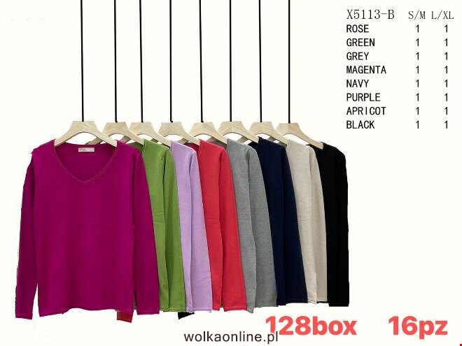 Sweter Damkie X5113-B Mix KOLOR  S/M-L/XL (TOWAR CHINA)