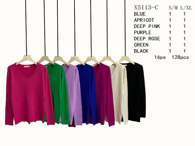 Sweter Damkie X5113-C Mix KOLOR  S/M-L/XL (TOWAR CHINA)