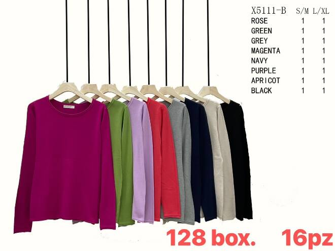 Sweter Damkie X5111-B Mix KOLOR  S/M-L/XL (TOWAR CHINA)