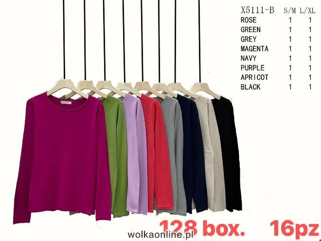 Sweter Damkie X5111-B Mix KOLOR  S/M-L/XL (TOWAR CHINA)