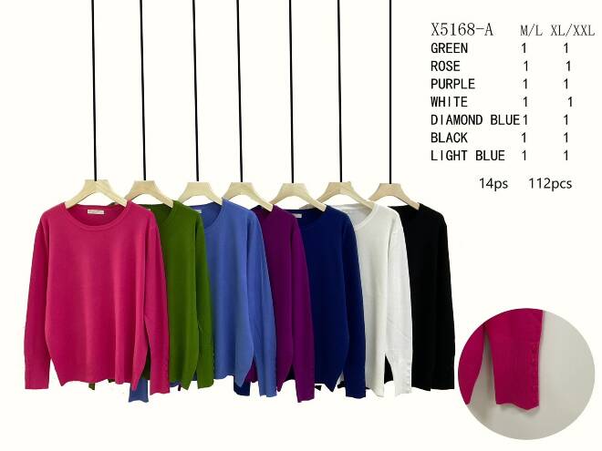 Sweter Damkie X5168-A Mix KOLOR  M-2XL (TOWAR CHINA) 1